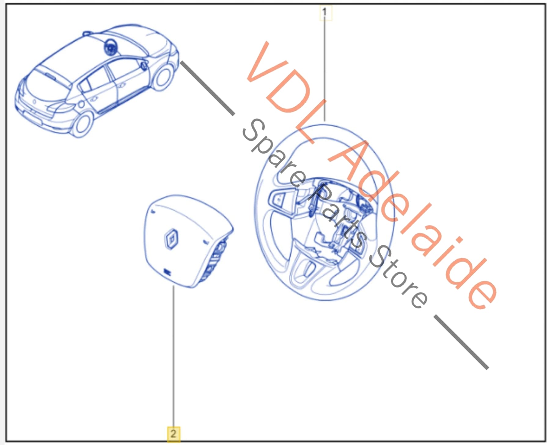 Renault Megane MK3 III Airbag Module for Driver Steering Wheel