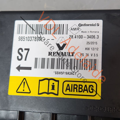 Renault Megane MK3 III Main Airbag Control Unit Module No Crash Data 985103789R