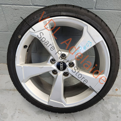 Genuine Audi 8V S3 RS3 5 Spoke 19 x 8 ET49 Rotor Design Alloy Wheel with Tyre #03 8V0601025CE