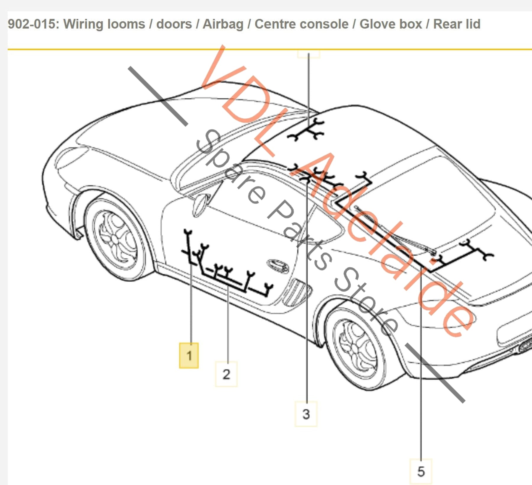 Porsche 911 Boxster 986 Cayman 987 Wiring Set Loom Cable Harness for Drivers Door Right RHD 99761264457