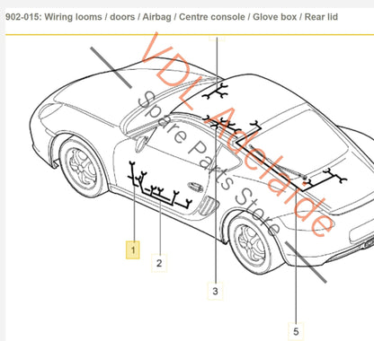 Porsche 911 Boxster 986 Cayman 987 Wiring Set Loom Cable Harness for Drivers Door Right RHD 99761264457