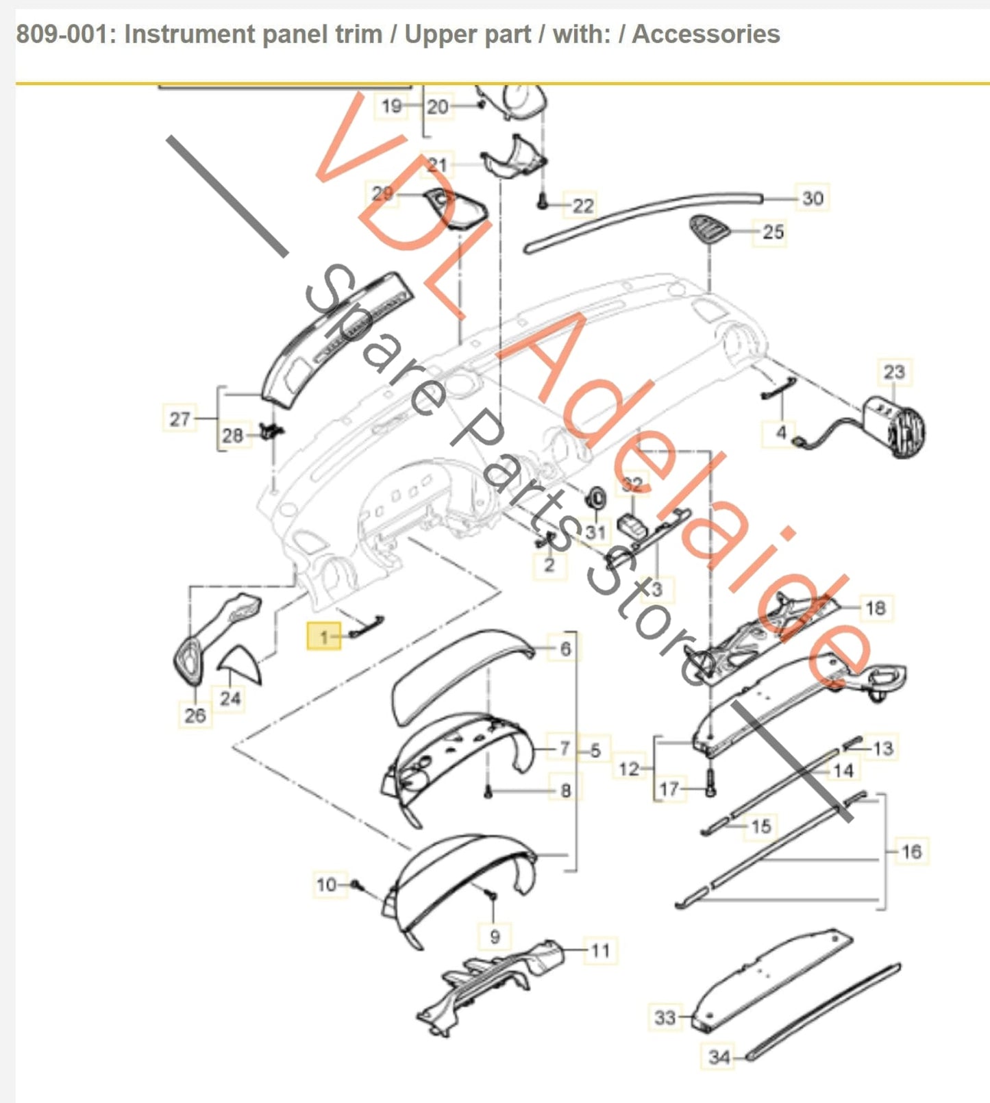 Porsche Cayman Boxster Dash Trim Drivers Side Outer for RHD 98755238202