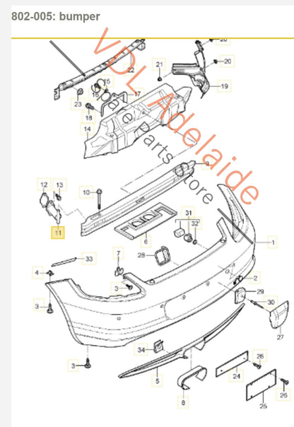 Porsche 911 Cayman Boxster Rear Bumper Carrier Shock Absorber 99650501901