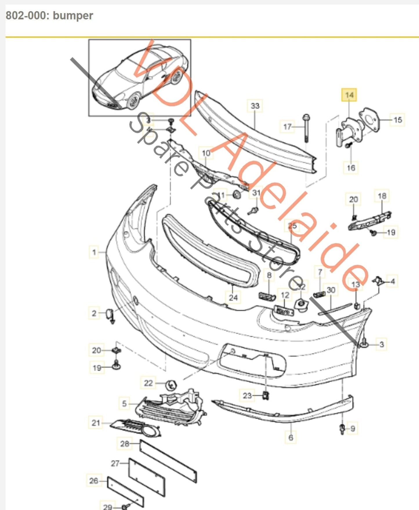 Porsche 911 Cayman Boxster Front Bumper Carrier Shock Absorber Pair