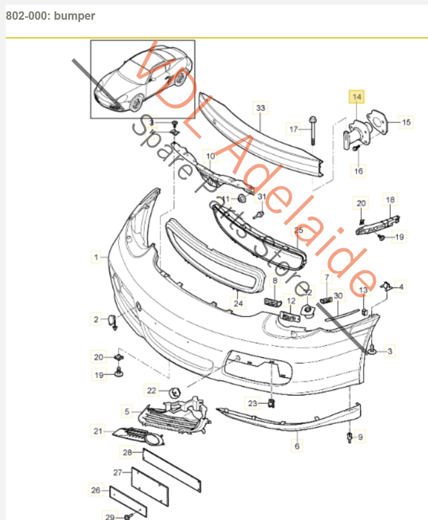 Porsche 911 Cayman Boxster Front Bumper Carrier Shock Absorber Pair