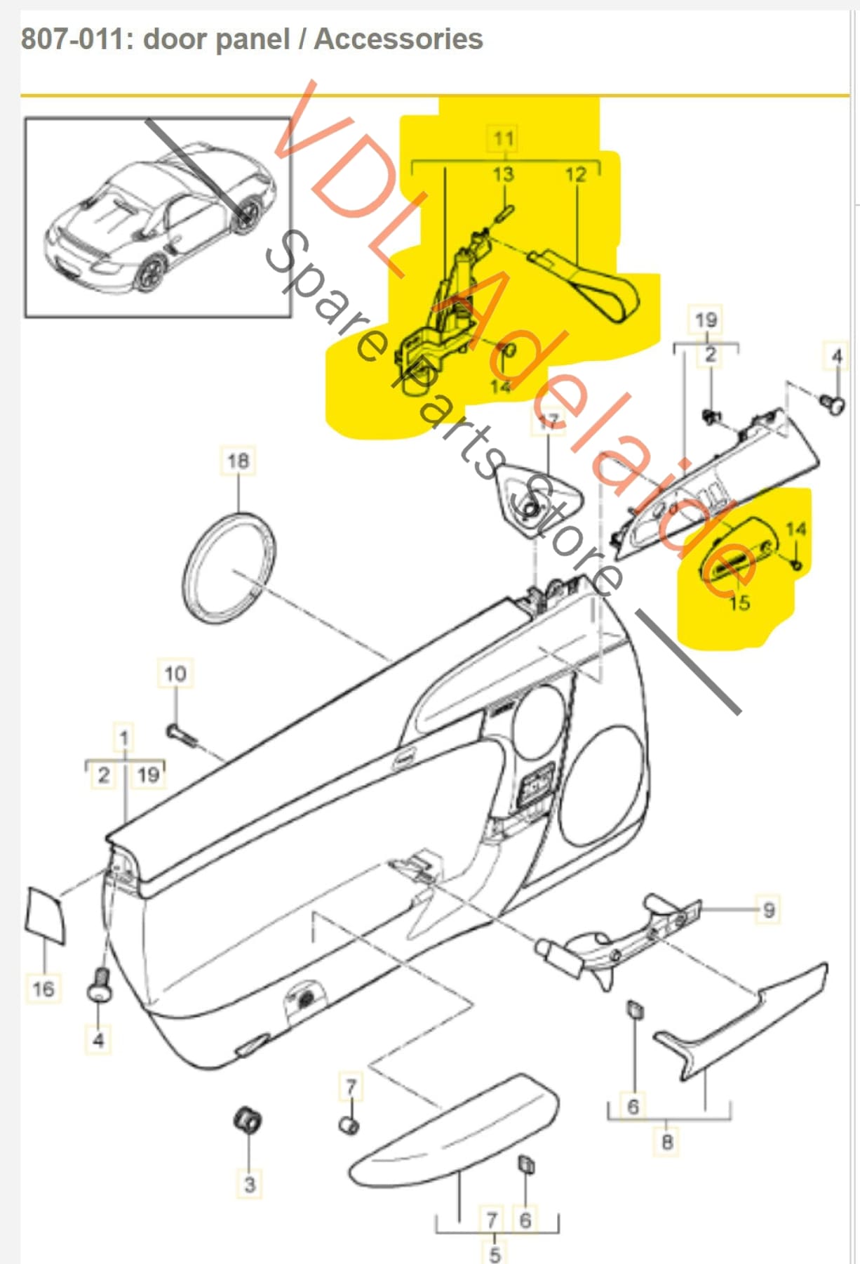 Porsche 911 GT3 RS Cayman R Interior Door Pull Set GENUINE OEM