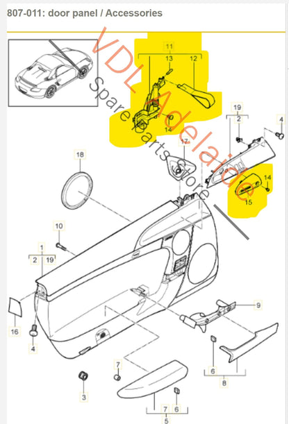 Porsche 911 GT3 RS Cayman R Interior Door Pull Set GENUINE OEM