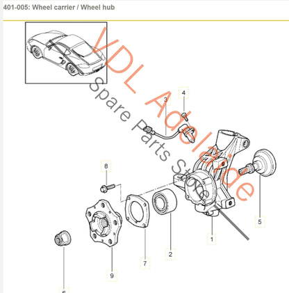 Porsche 911 Cayman Boxster Front Right Wheel Hub Carrier Suit Ceramic Brake PCCB 99734115725