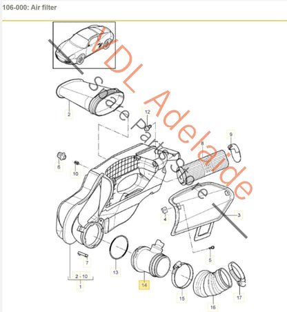 Porsche Cayman Boxster 911 Air Mass Meter MAF Sensor