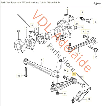 Porsche 911 Boxster Cayman 2x Rear LCA Control Lateral Arm Suspension Arms 99733105303