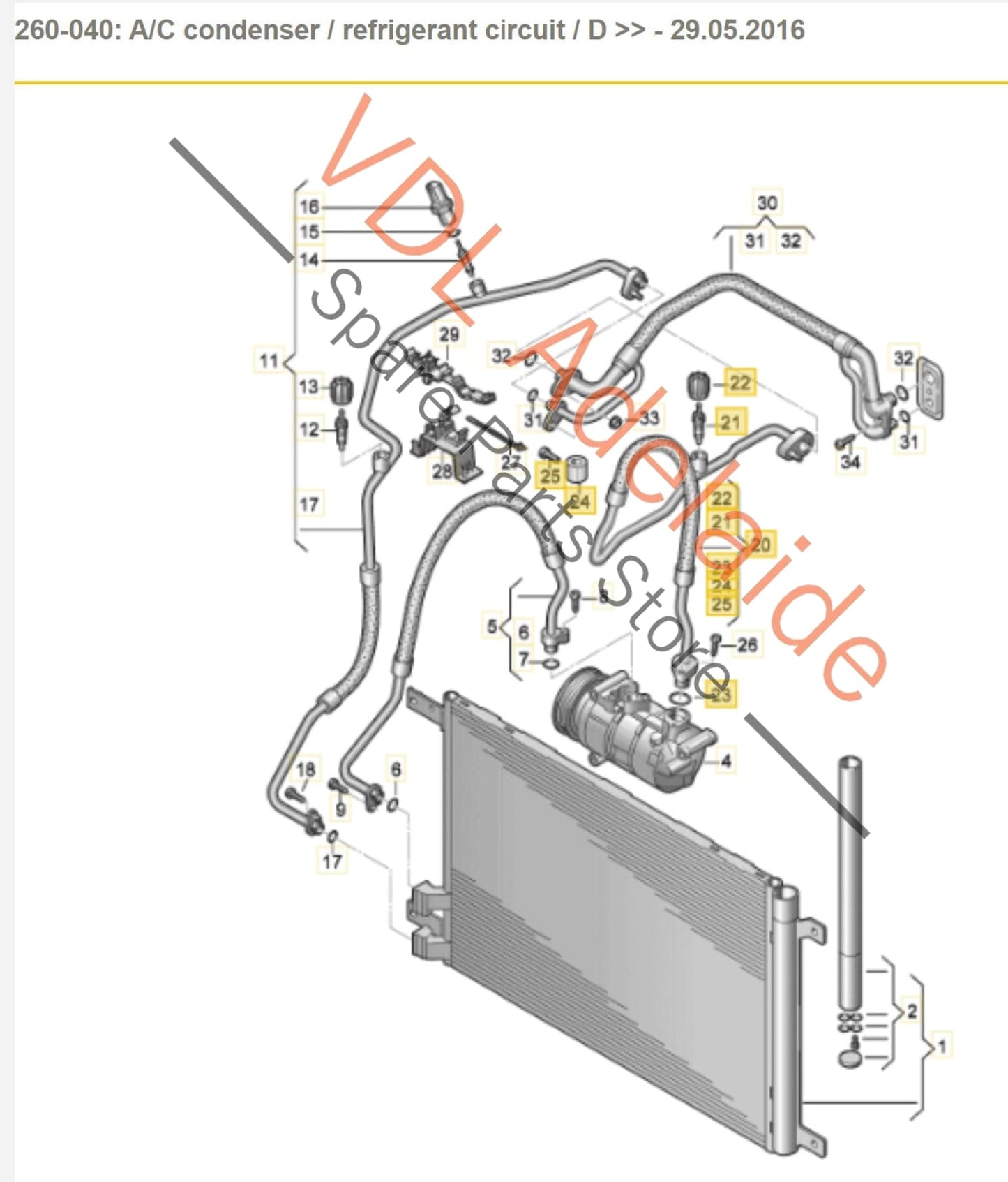 VW Golf MK7 Refrigerant AC Hose Line Pipe 5Q0820743E