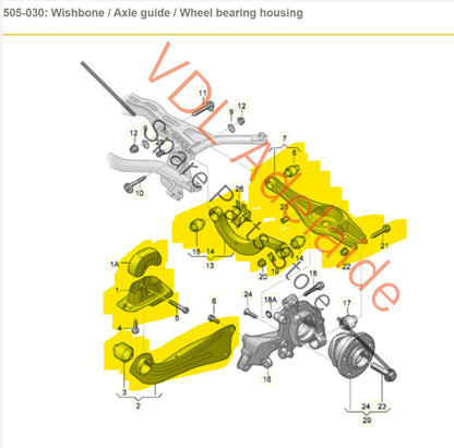 VW Golf R Rear Suspension Control Arms Wishbone Left