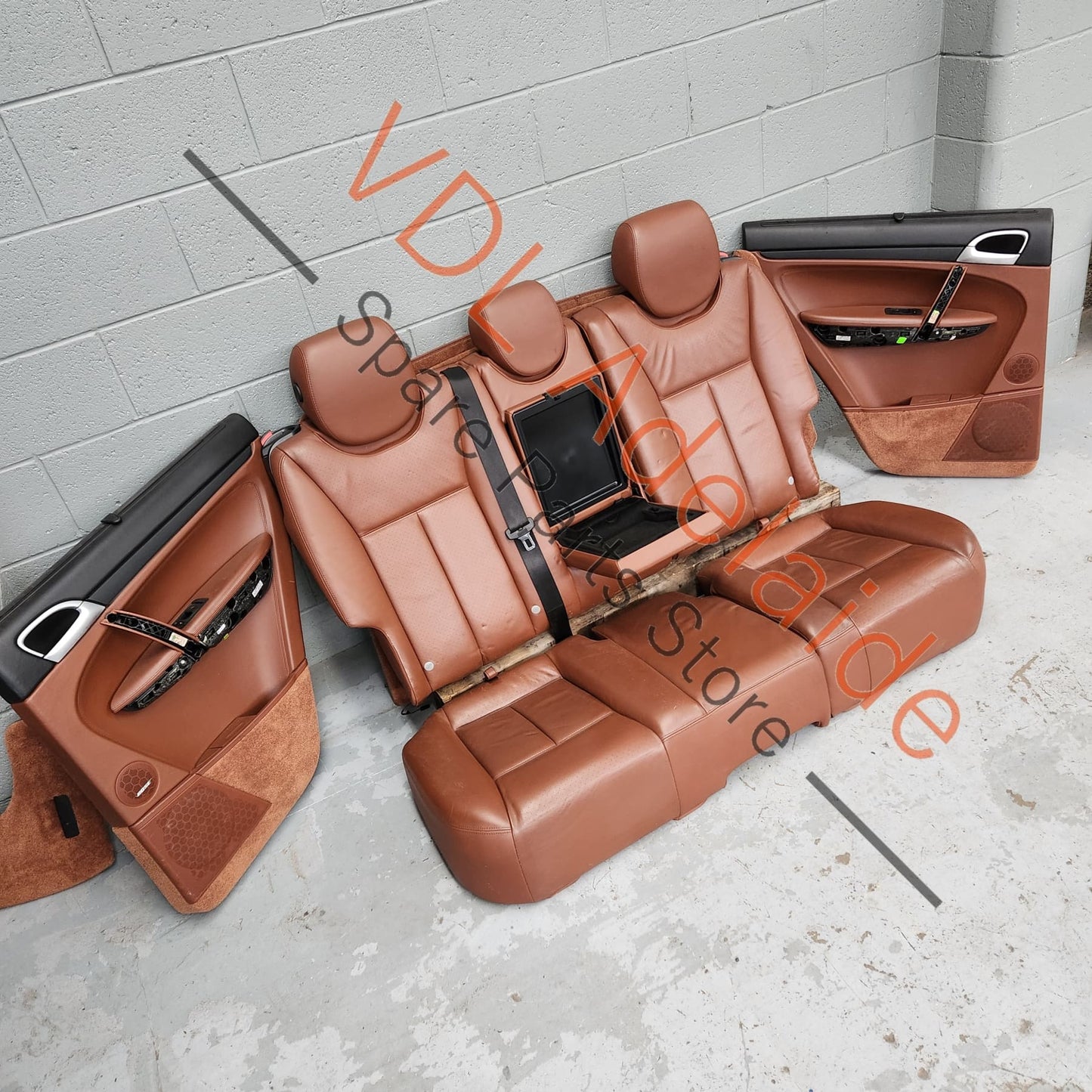 Porsche Cayenne 9PA 955 957 Turbo Natural Leather Interior Trim Set Seats & Door Cards Chestnut Brown