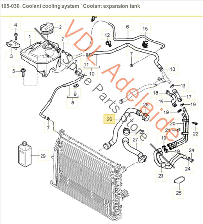 Porsche Cayenne 9PA 955 957 V8 Coolant Hose Lower Feed 95510663210