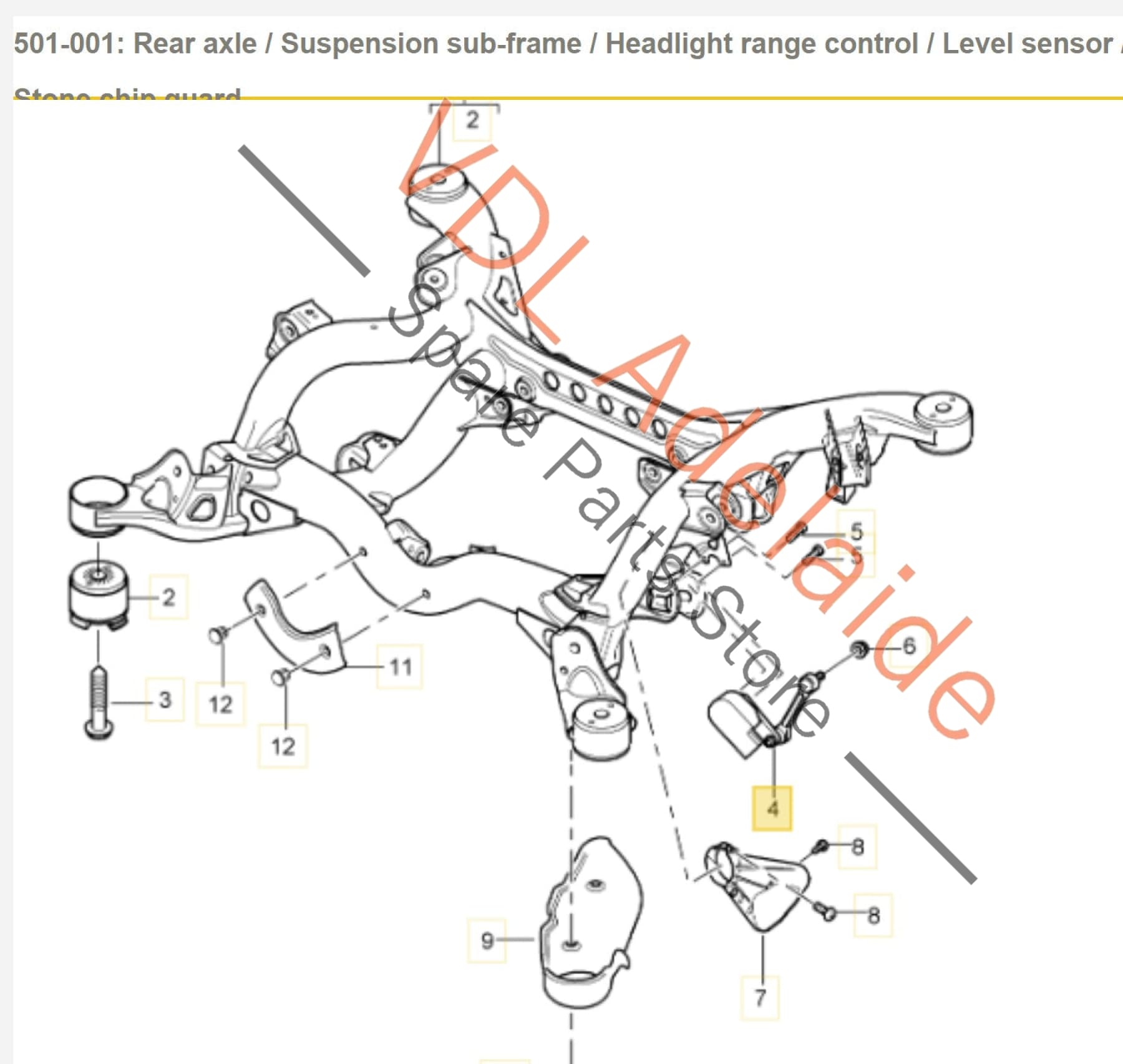 Porsche Cayenne 9PA 955 957 Audi Q7 Touareg Rear Suspension Level Sensor 95533107721