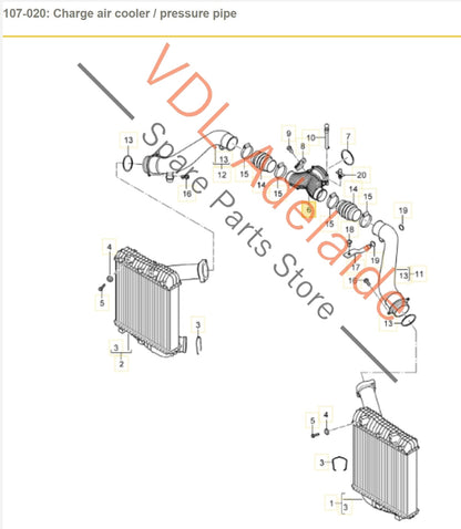 Porsche Cayenne 9PA 955 957 Turbo Intake Junction Y Pipe with MAP sensor 99660618000 95511064650