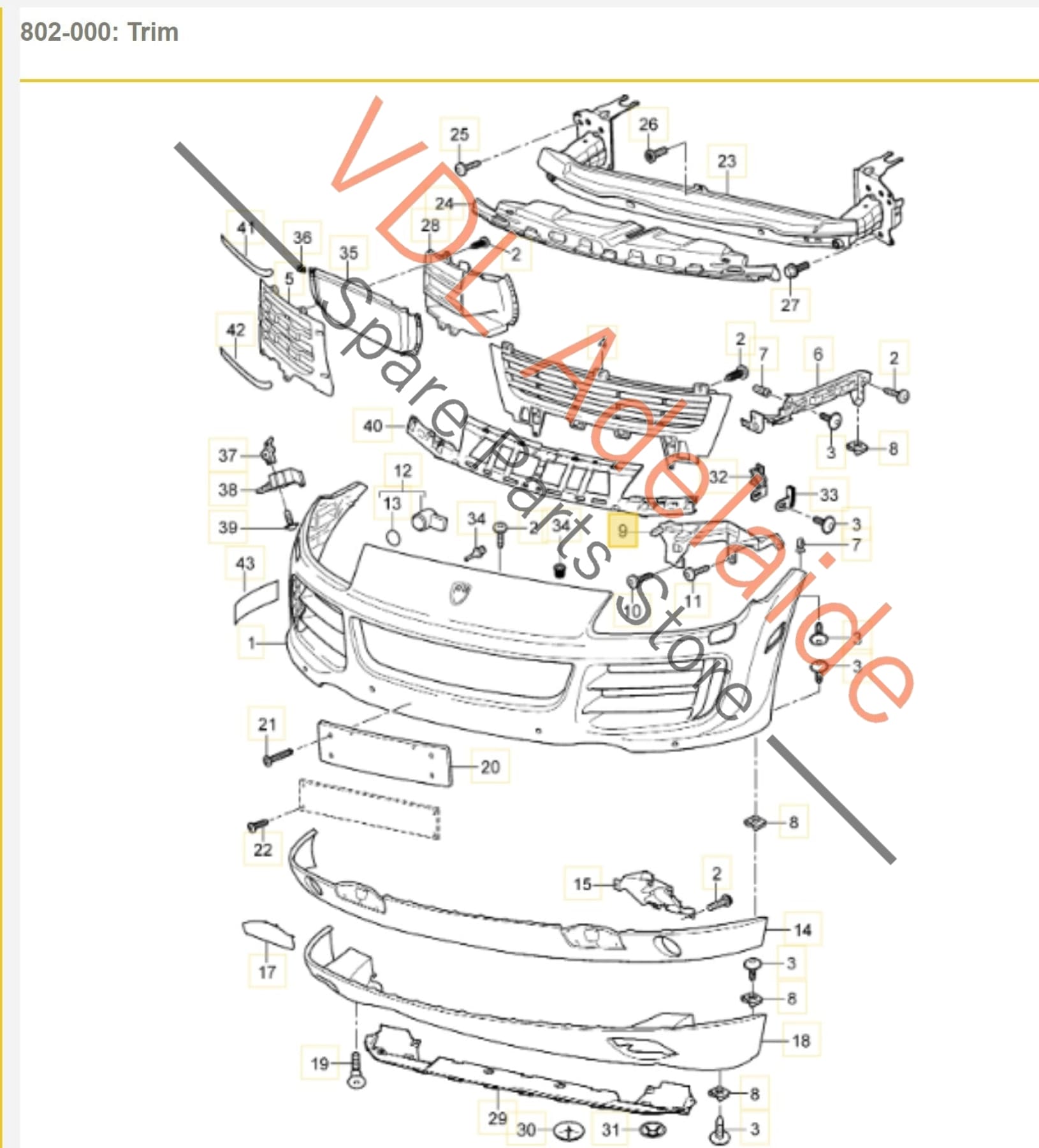 OEM Porsche Cayenne 9PA 955 957 Front Right Bumper Guide bracket 95550589000 7L5807890