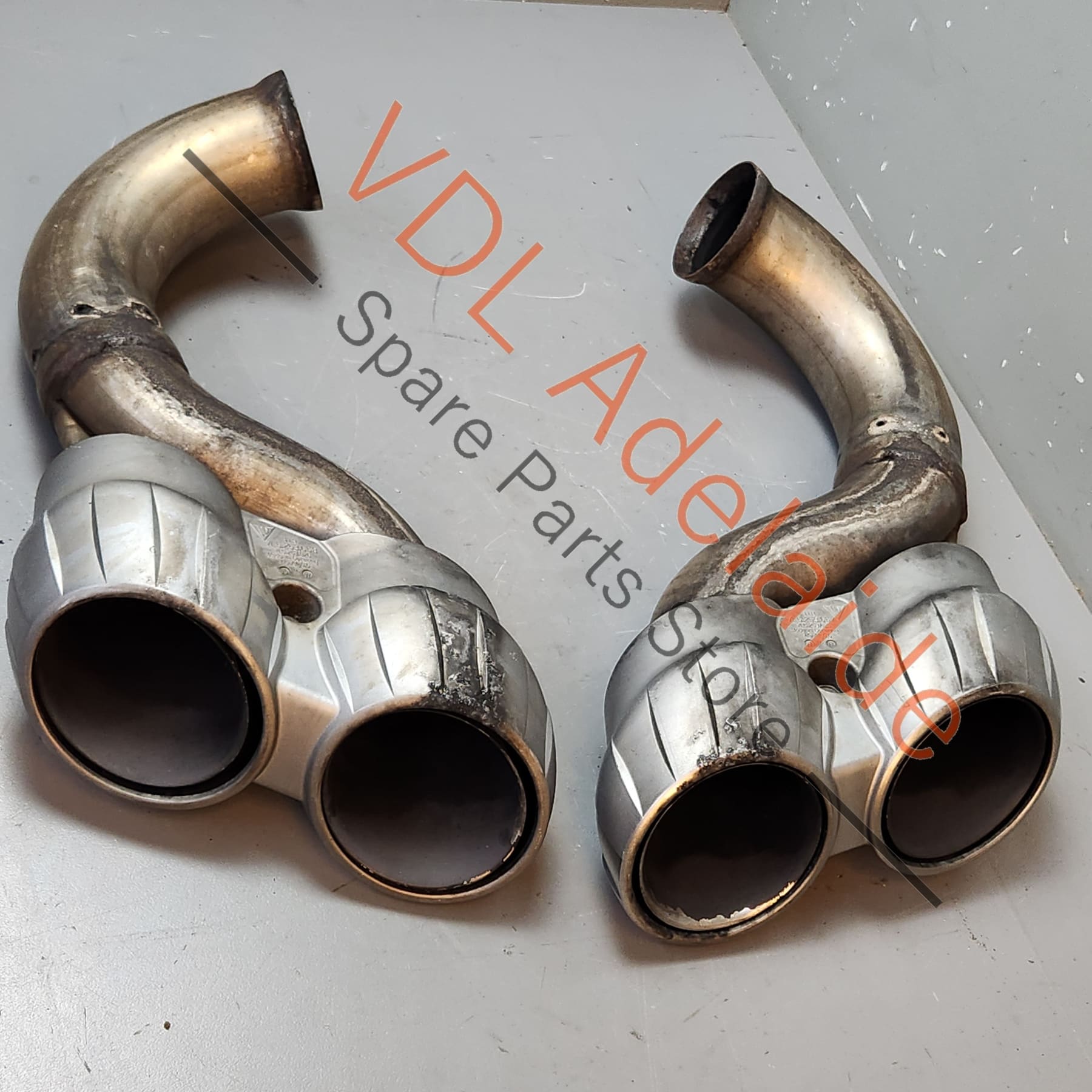 Porsche Cayenne 9PA 955 957 Turbo GTS Turbine Exhaust Tip Tips Set L & R