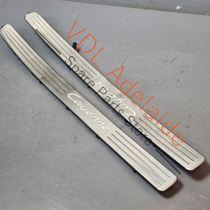 Genuine OEM Porsche Cayenne 9PA 955 957 Pair of Illuminated Door Sill Trim Strips 95504480000