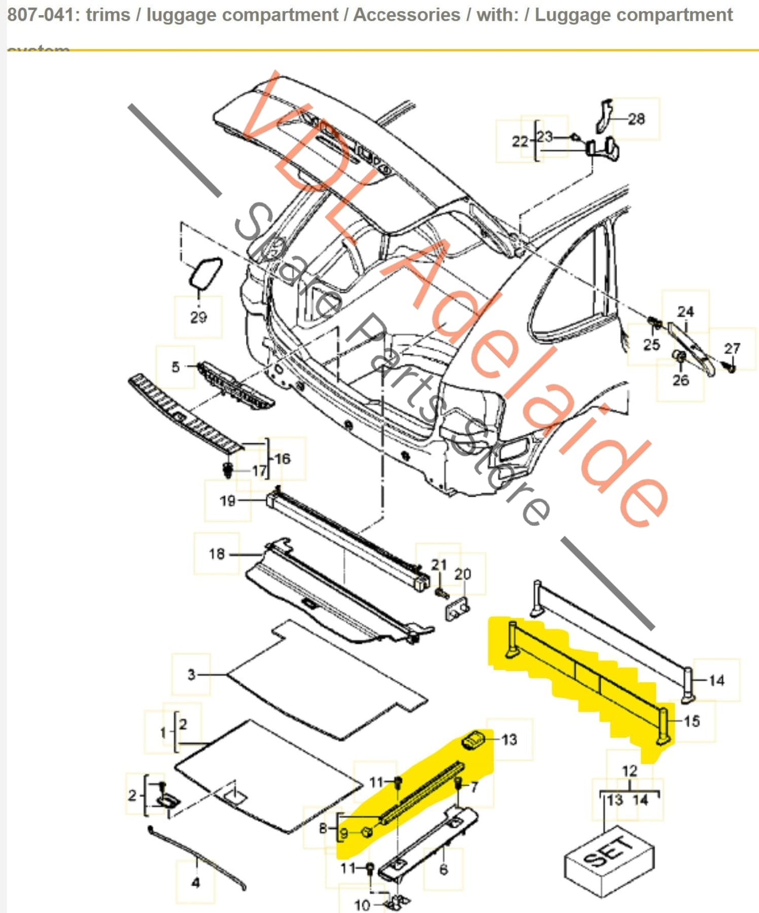 Porsche Cayenne 9PA 955 957 Luggage Cargo Organising Divider Retractible Strap Accessory