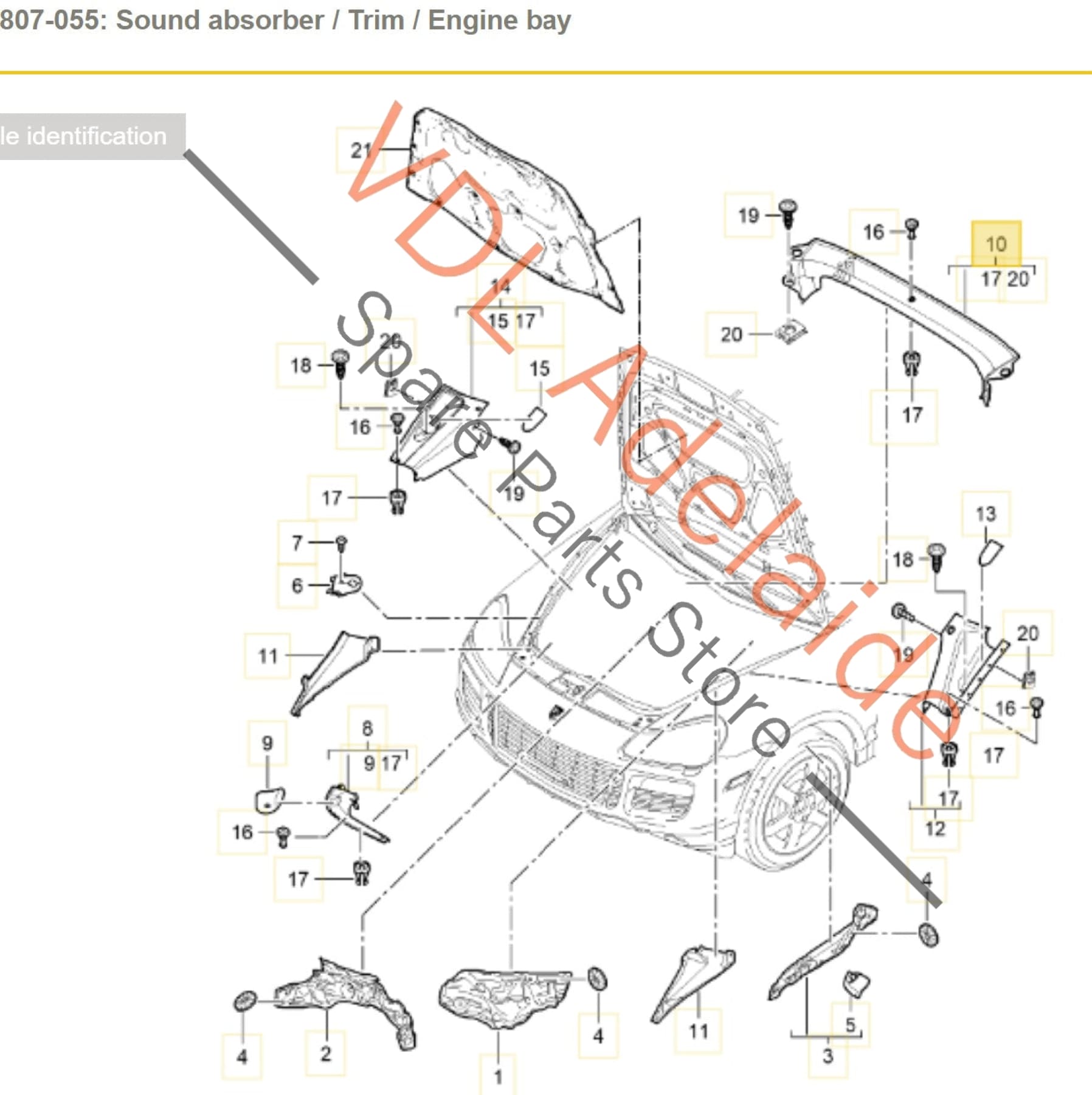 Porsche Cayenne 9PA 955 957 Engine Bay Compartment Trim Rear Centre 95550450301