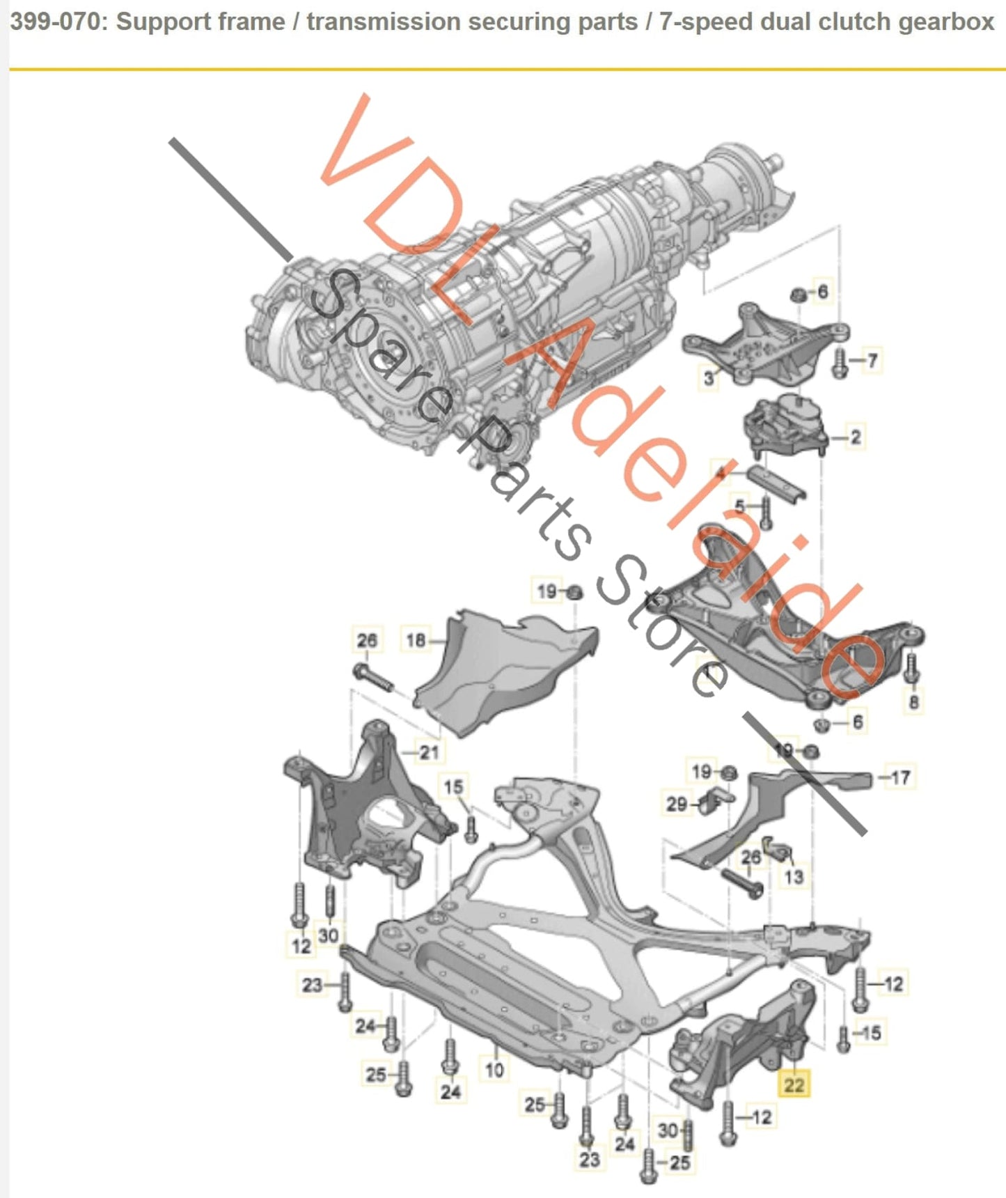 Audi A4 B9 A5 F5 Aluminium Front K-Frame Suspension Bracket Left 8W0399295E 8W0399295E