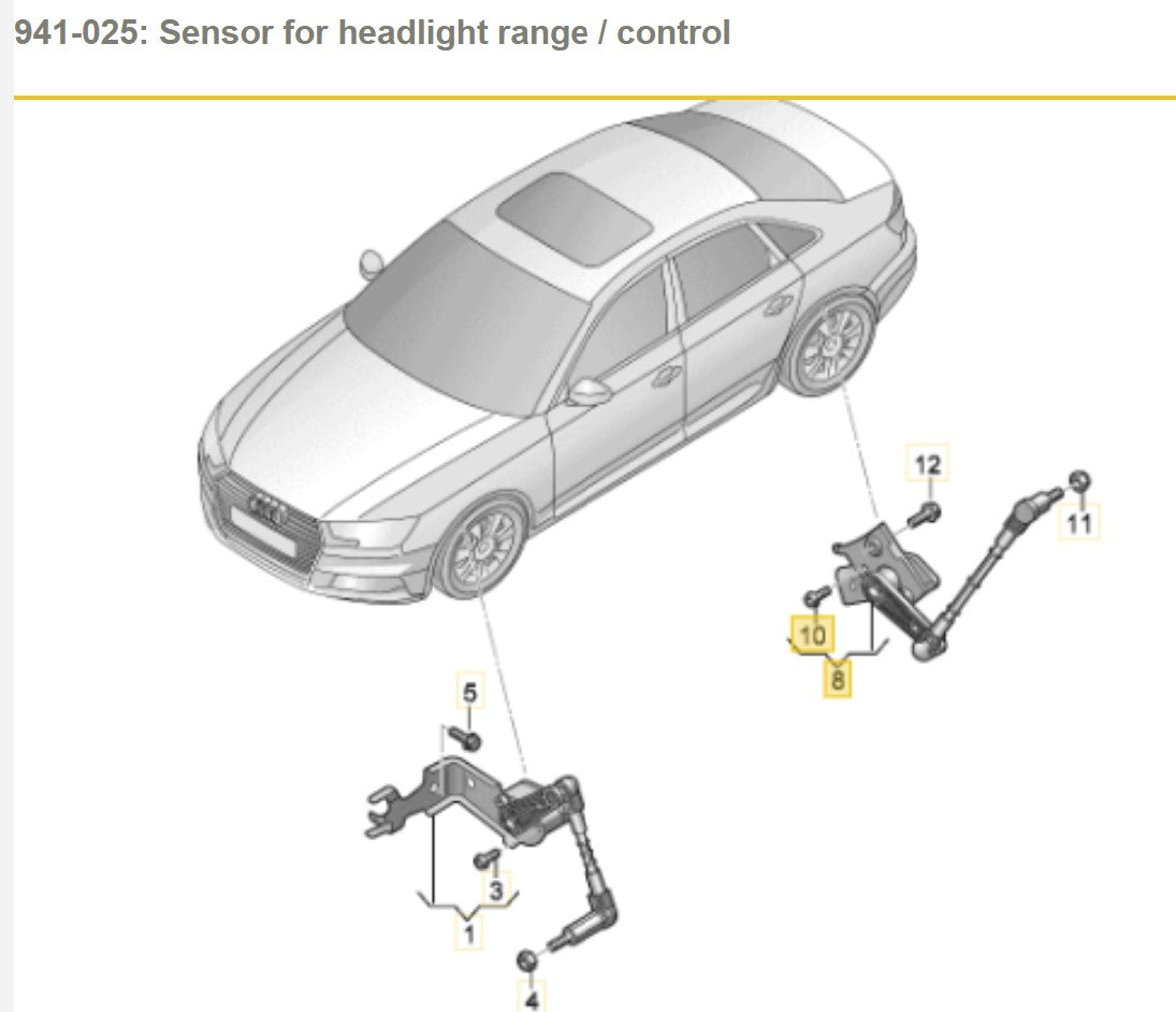 Audi A4 B9 A5 F5 Rear Left Suspension Level Sensor 8W0941309E 8W0941309E