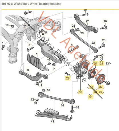 Audi A4 B9 A5 F5 Rear Left Wheel Bearing Housing Hub Knuckle 8W0505431Q 8W0505431Q