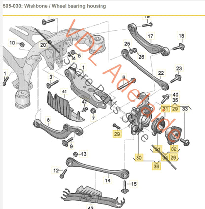 Audi A4 B9 A5 F5 Rear Right Wheel Bearing Housing Hub Knuckle 8W0505432Q 8W0505432Q