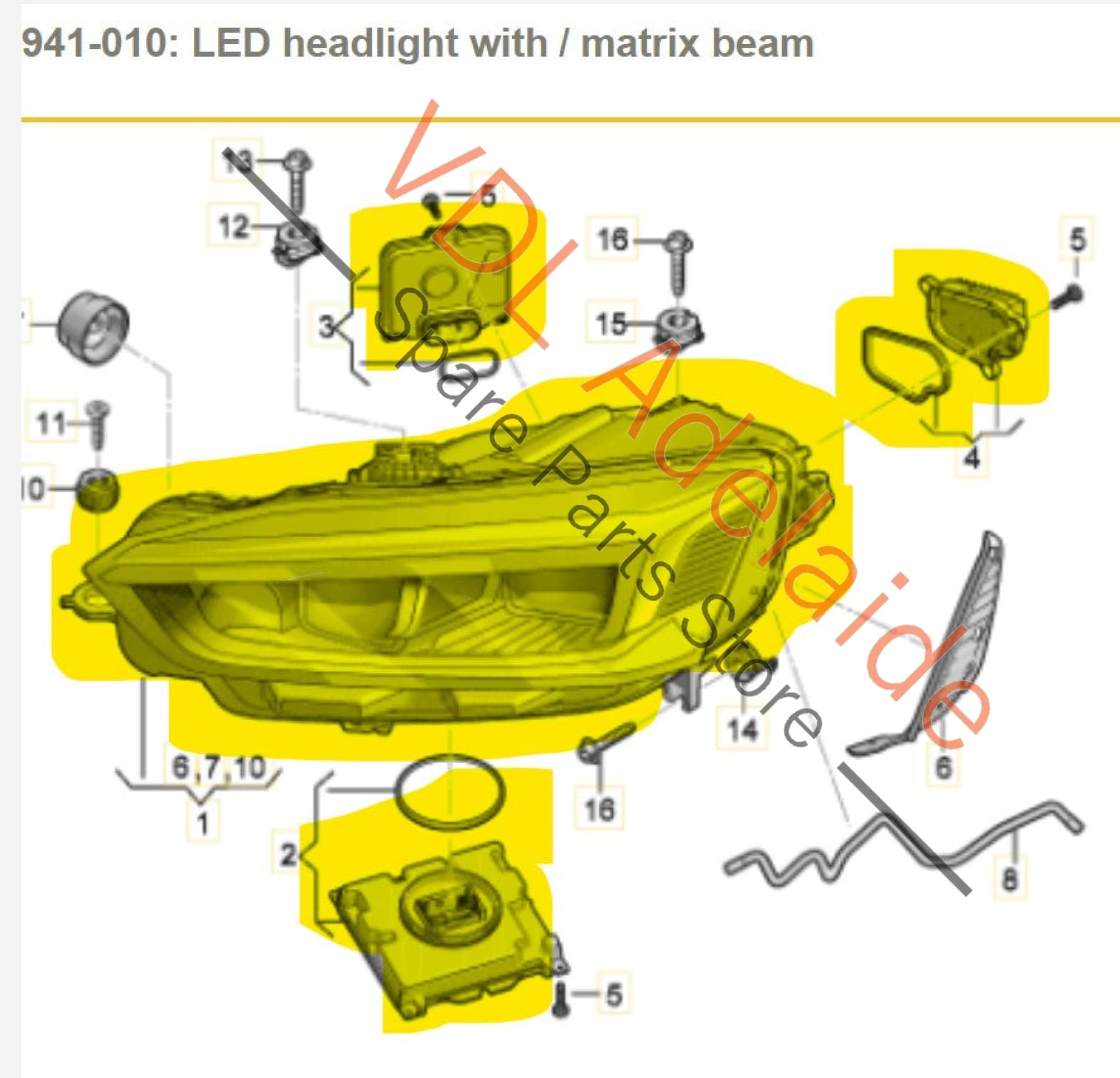 Audi A5 F5 Right Side LED with Matrix Beam Headlight RHD 8W6941783F 8W6941784F