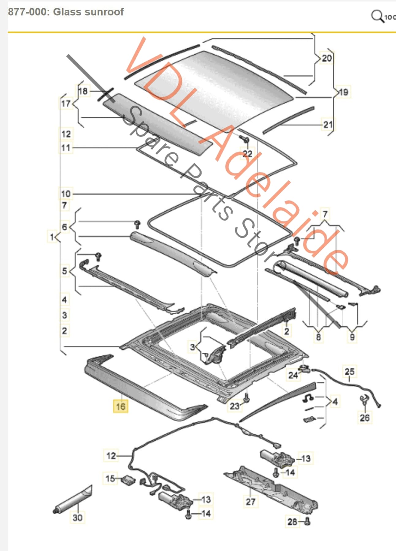 Audi A5 F5 Sunroof Wind Deflector 8W6877651 8W6877651