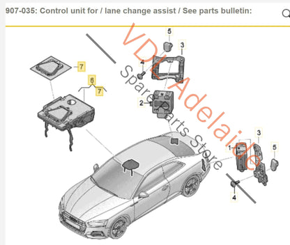 Audi A5 F5 Windscreen Mounted Camera for Driving Aid 8W6907217A