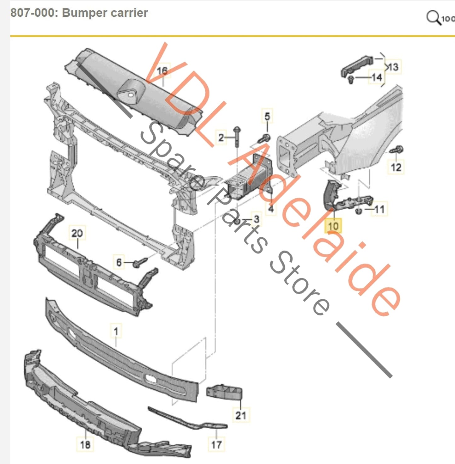 Audi A5 F5 Front Left Bumper Bracket 8W6807283 8W6807283