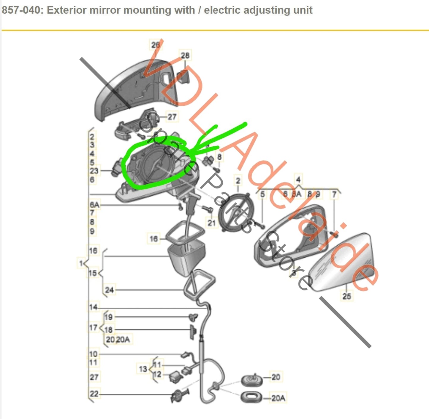 8W6857409CJ, , , ,  Audi A5 F5 Left Side Wing Mirror Adjustment Motor