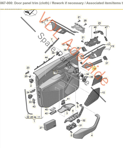 8W6867410Q1NK, , , ,  Audi A5 F5 Right Front Door Trim Insert Aluminium Brushed Silver 8W6867410Q 1NK