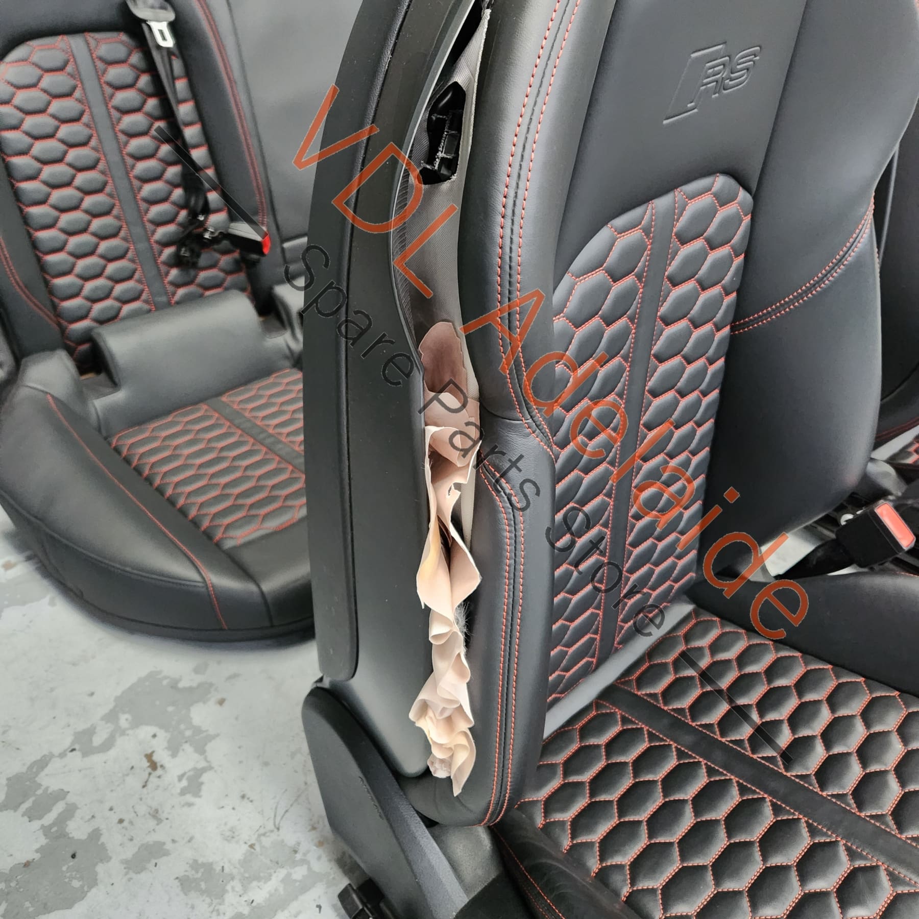 Audi RS5 Set of Front & Rear Seats Honeycomb Design Red Stitch 8W6881805BFMCB