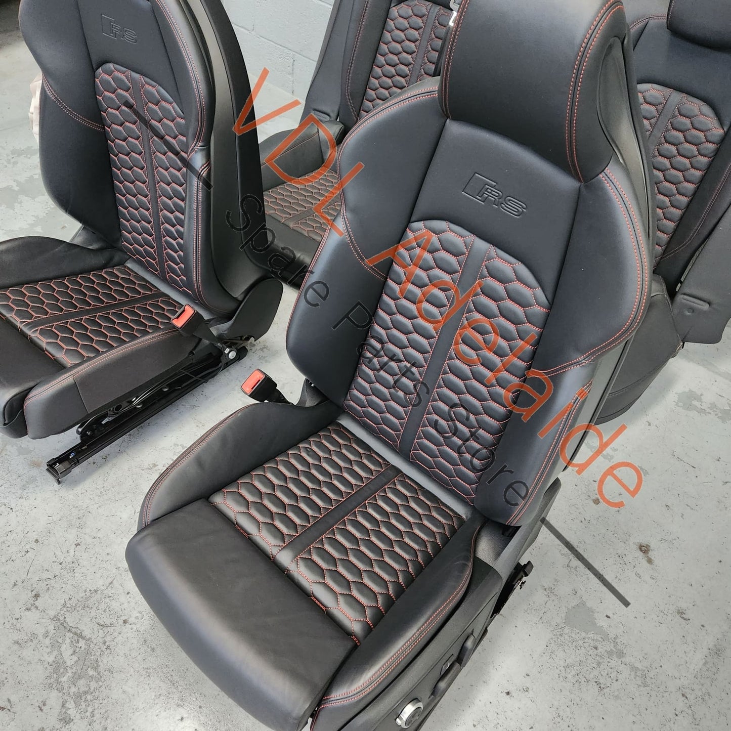 Audi RS5 Set of Front & Rear Seats Honeycomb Design Red Stitch 8W6881805BFMCB