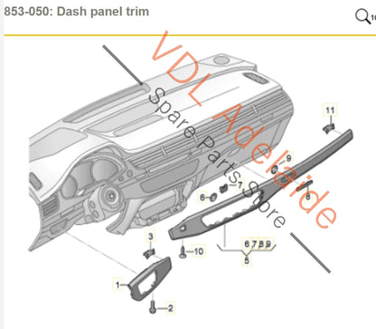 Genuine OEM Audi RS5 Complete Set of Interior High Gloss Carbon Trim Panels 7 Pieces for RHD 8W2853190AE6T3