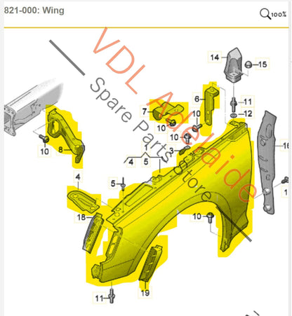 Genuine Audi RS5 Front Left Fender Mudguard Panel Wing 8W6821021A 8W6821021A