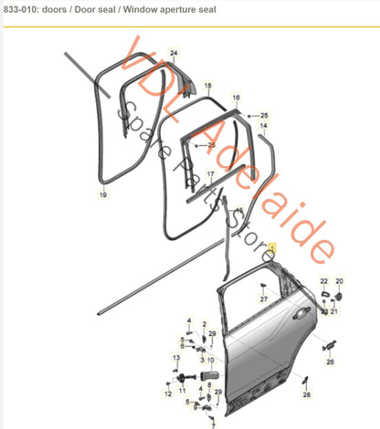 Genuine OEM Bentley Bentayga Rear Left Door Shell Panel