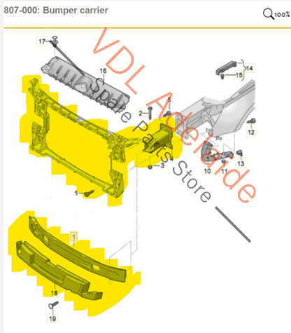 8W0805594D Audi A5 S5 RS5 F5 B9 Front Radiator Support Panel 8W0805594D