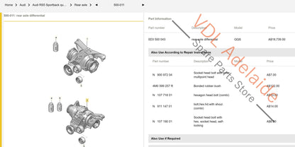 0D3500043 Audi RS5 F5 B9 RS4 B9 Rear Differential 43:11 QQS 0D3500043