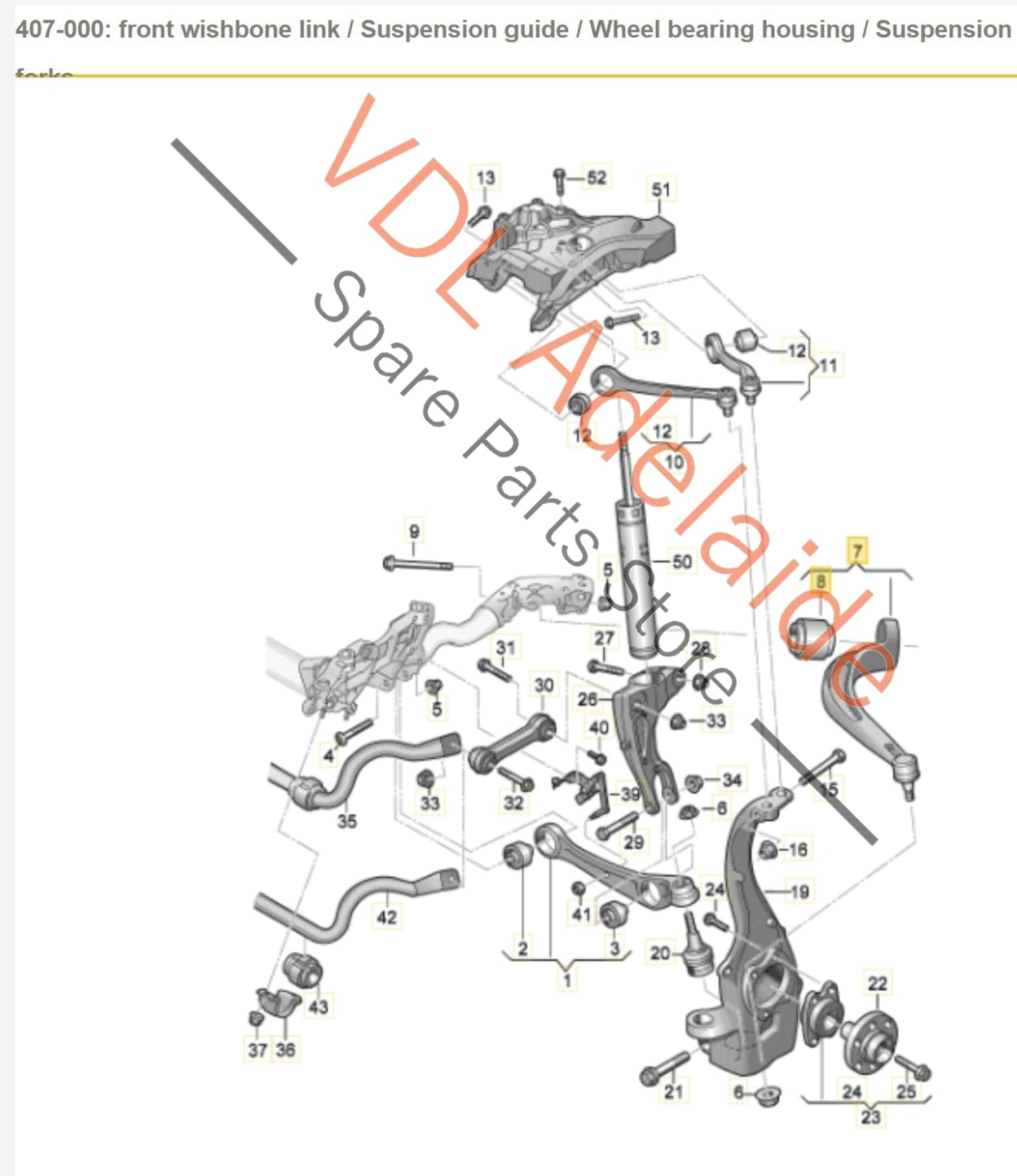 8W0407694B Audi RS5 F5 B9 Lower Control Arm Front Right Suspension 8W0407694B