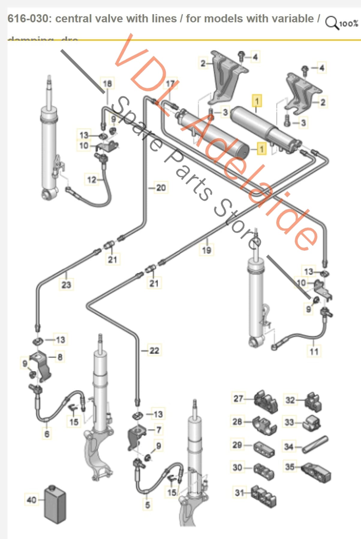 8W0616887 Audi RS5 F5 B9 RS4 Active Suspension Fluid Reservoir Shock Absorber Central Damper Valve 8W0616887