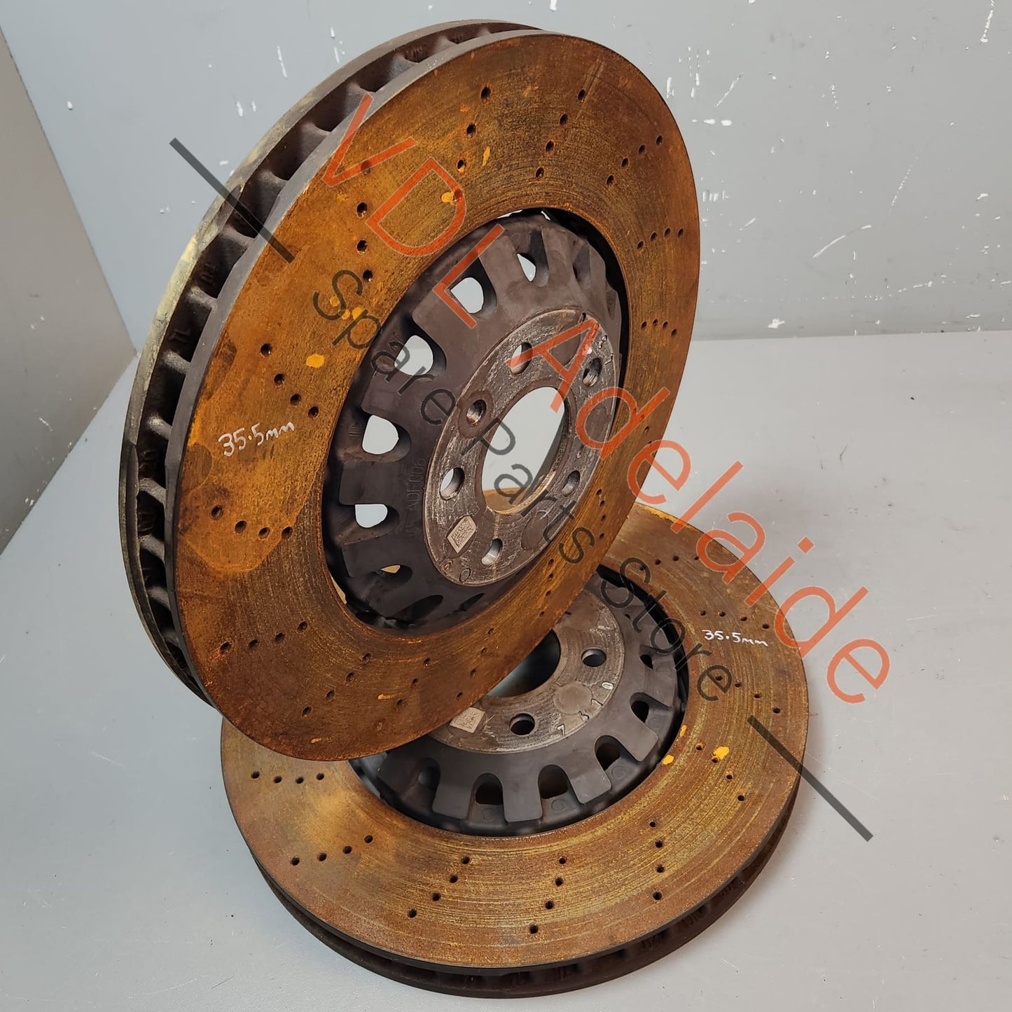 4M0615301AM Audi RS5 F5 B9 Front Brake Disc Rotor Pair 4M0615301AM 375 x 36mm 75% Life Left