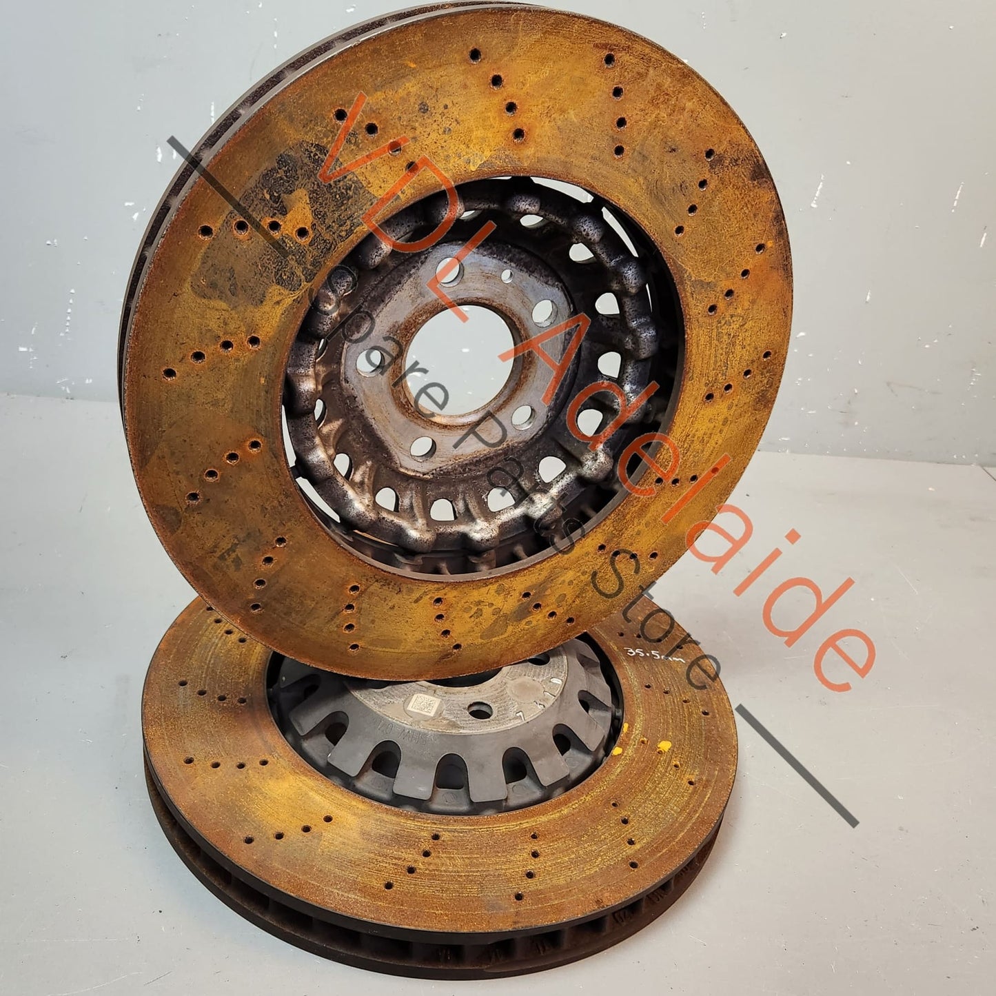 4M0615301AM Audi RS5 F5 B9 Front Brake Disc Rotor Pair 4M0615301AM 375 x 36mm 75% Life Left