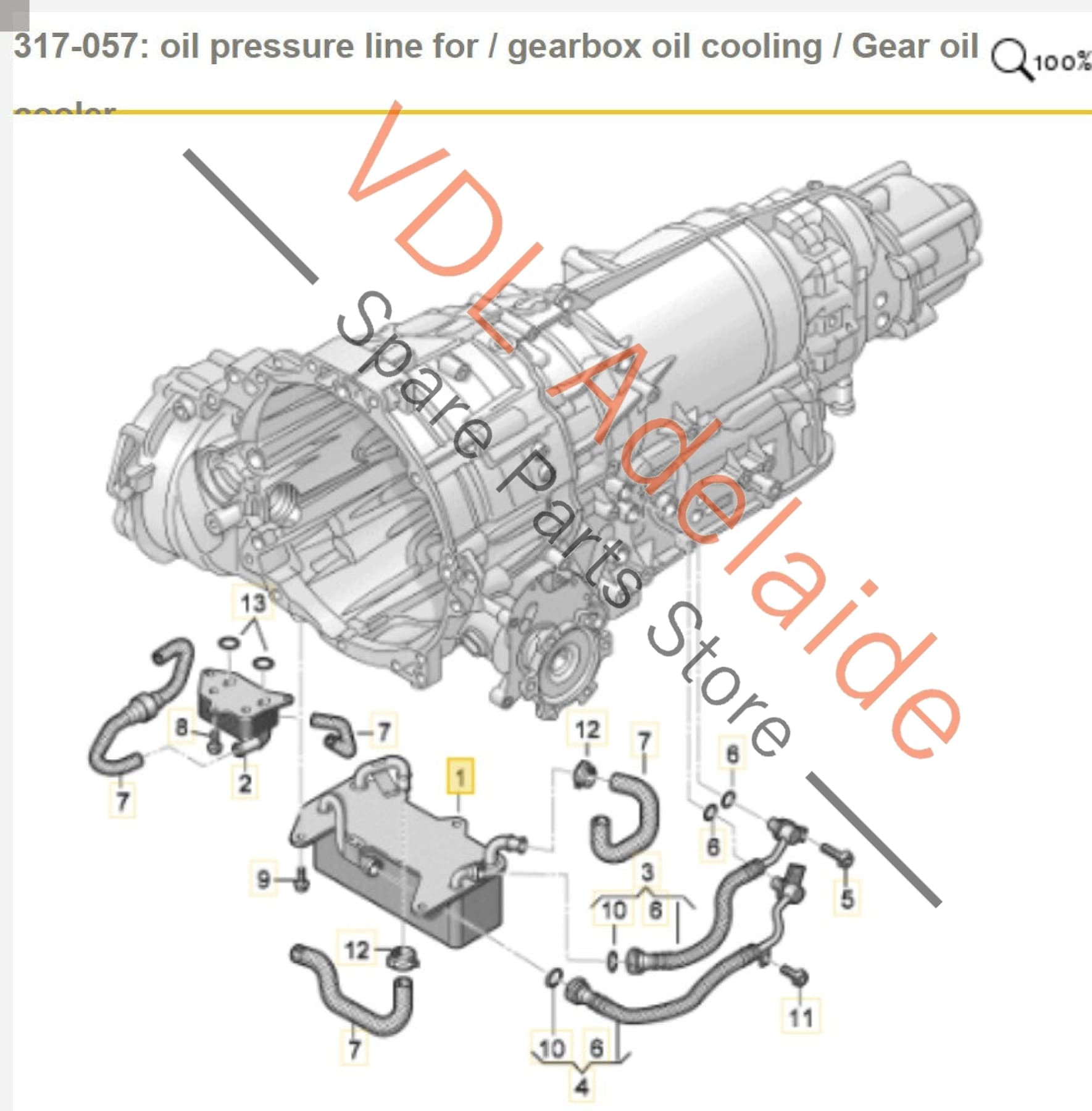 4M0317021G Audi A4 A5 Q5 Q7 RS4 RS5 F5 B9 Gear Oil Cooler for Gearbox 4M0317021G