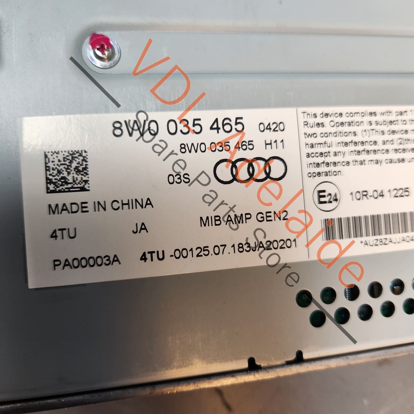 8W0035465 Audi A5 S5 RS5 F5 B9 B&O Audio Amplifier 8W0035465