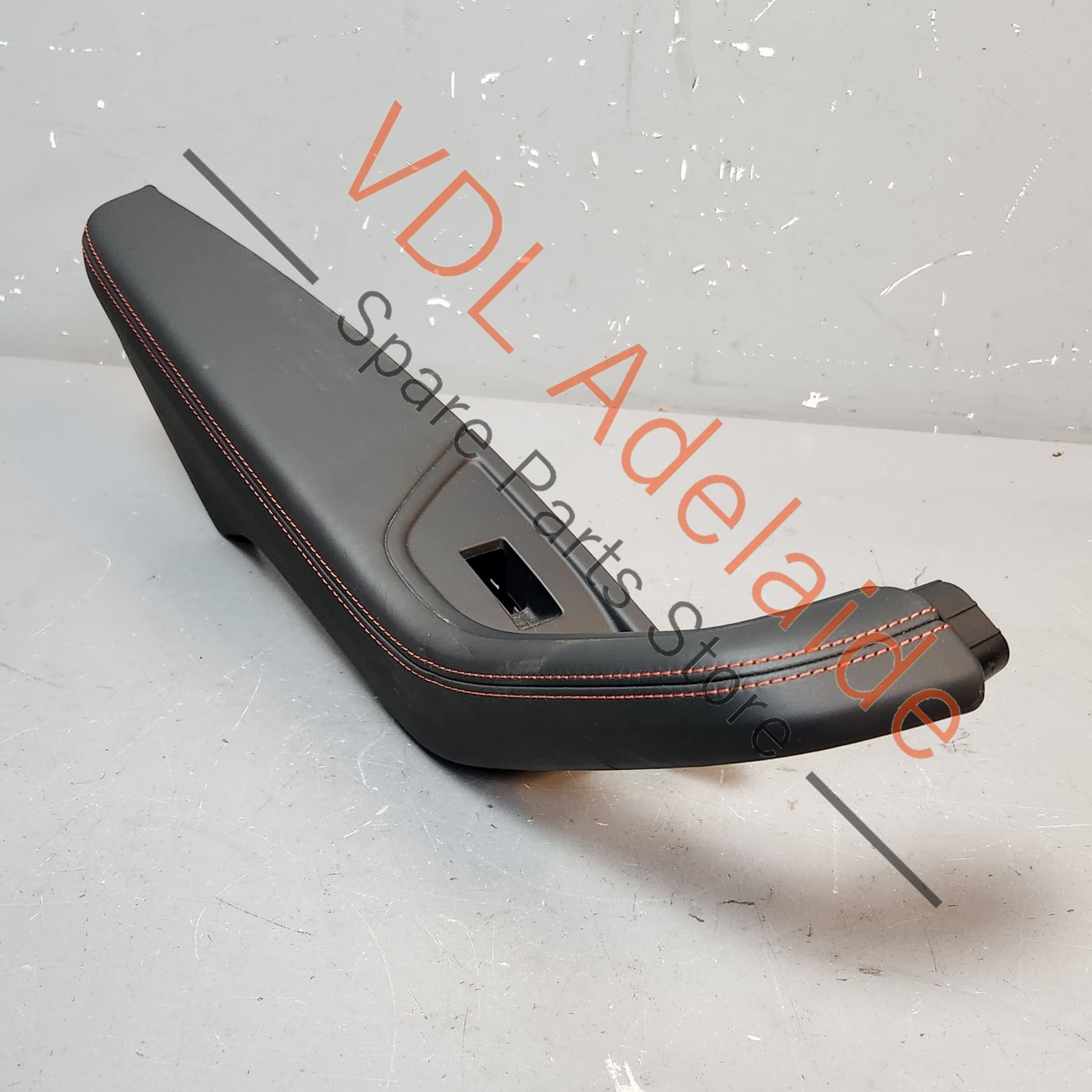 8W0867373B Audi RS5 F5 B9 Black Leather Red Stitch Rear Left Interior Door Handle Trim 8W0867373B