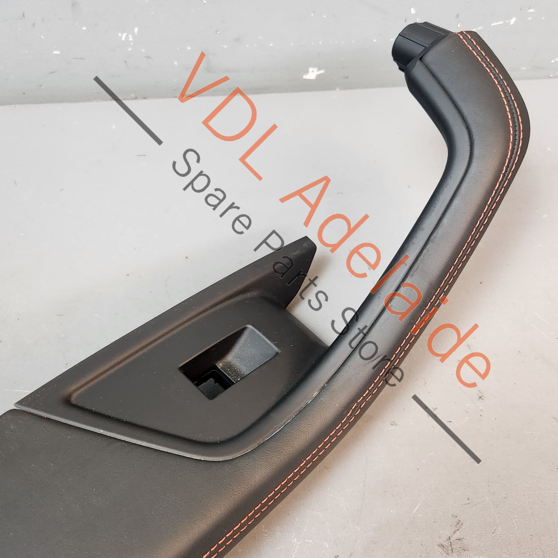 8W0867373B Audi RS5 F5 B9 Black Leather Red Stitch Rear Left Interior Door Handle Trim 8W0867373B